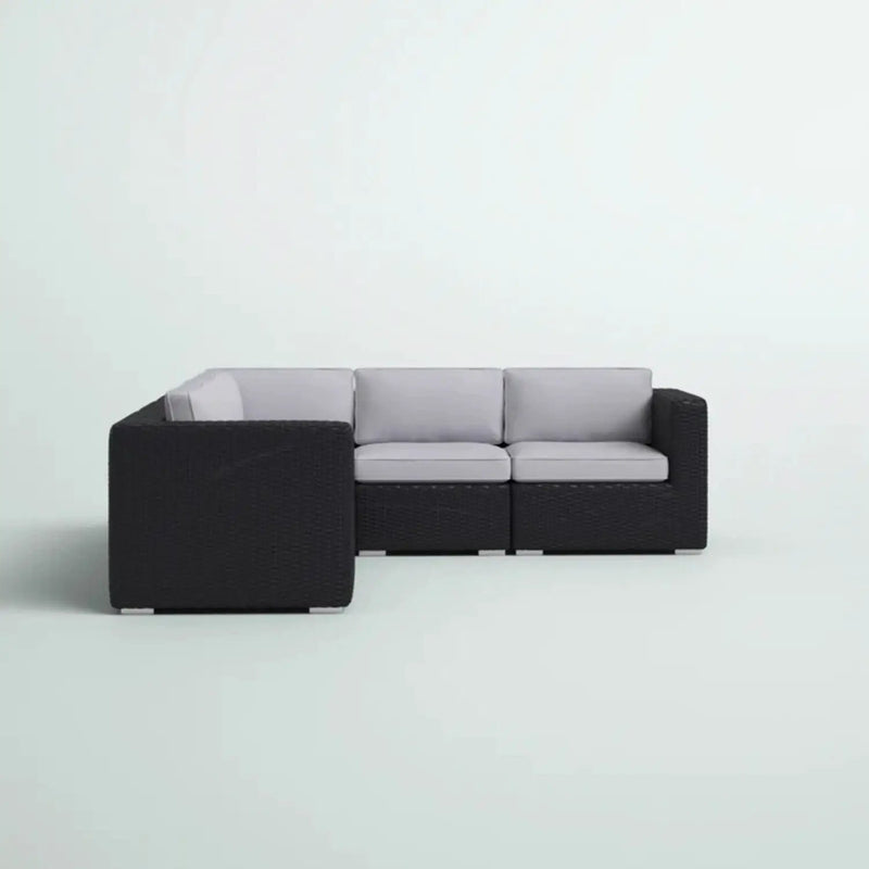 Luxurious Wicker Patio Sectional With Weather Resistant Sunbrella Cushions by Unique Piece Furniture