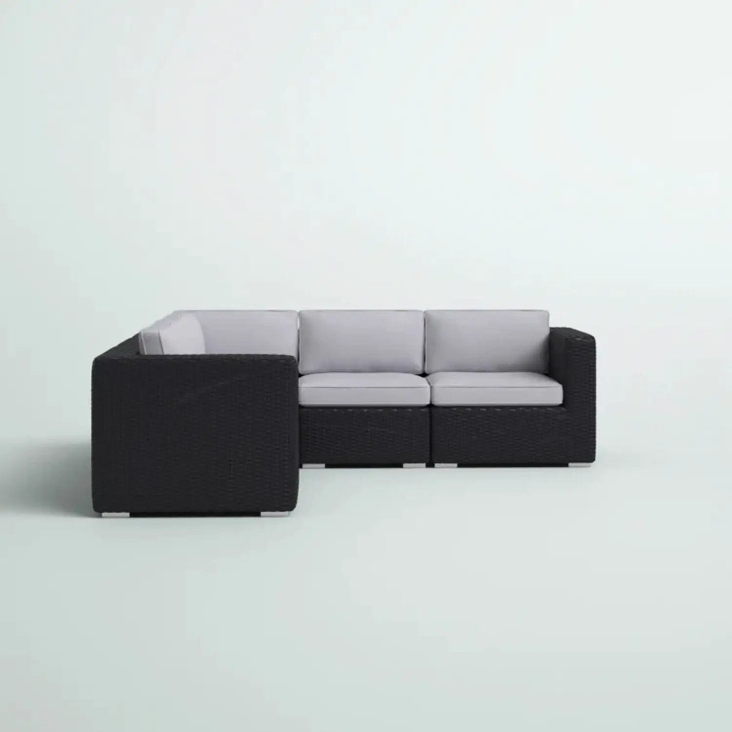 Luxurious Wicker Patio Sectional With Weather Resistant Sunbrella Cushions by HouseOfZazla