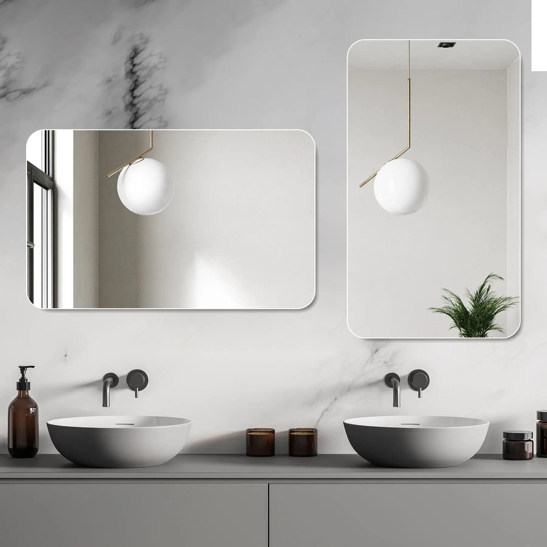 Bathroom Vanity Mirror, Wall-Mounted Mirror For Bathroom Anti-Fog, Waterproof by HouseOfZazla