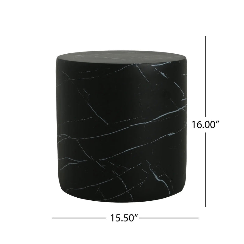 Cylindrical Design Outdoor Lightweight Concrete Side Table by HouseOfZazla