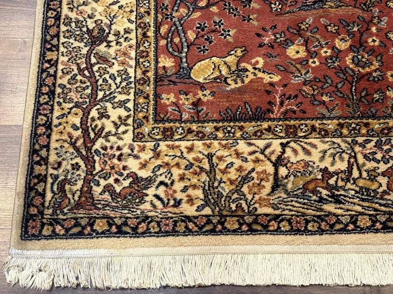 Persian Wool Rug 4x6, Tree of Life Animal Pictorials, Vintage, Power Loomed Ardakan Rug by Jewel Rugs