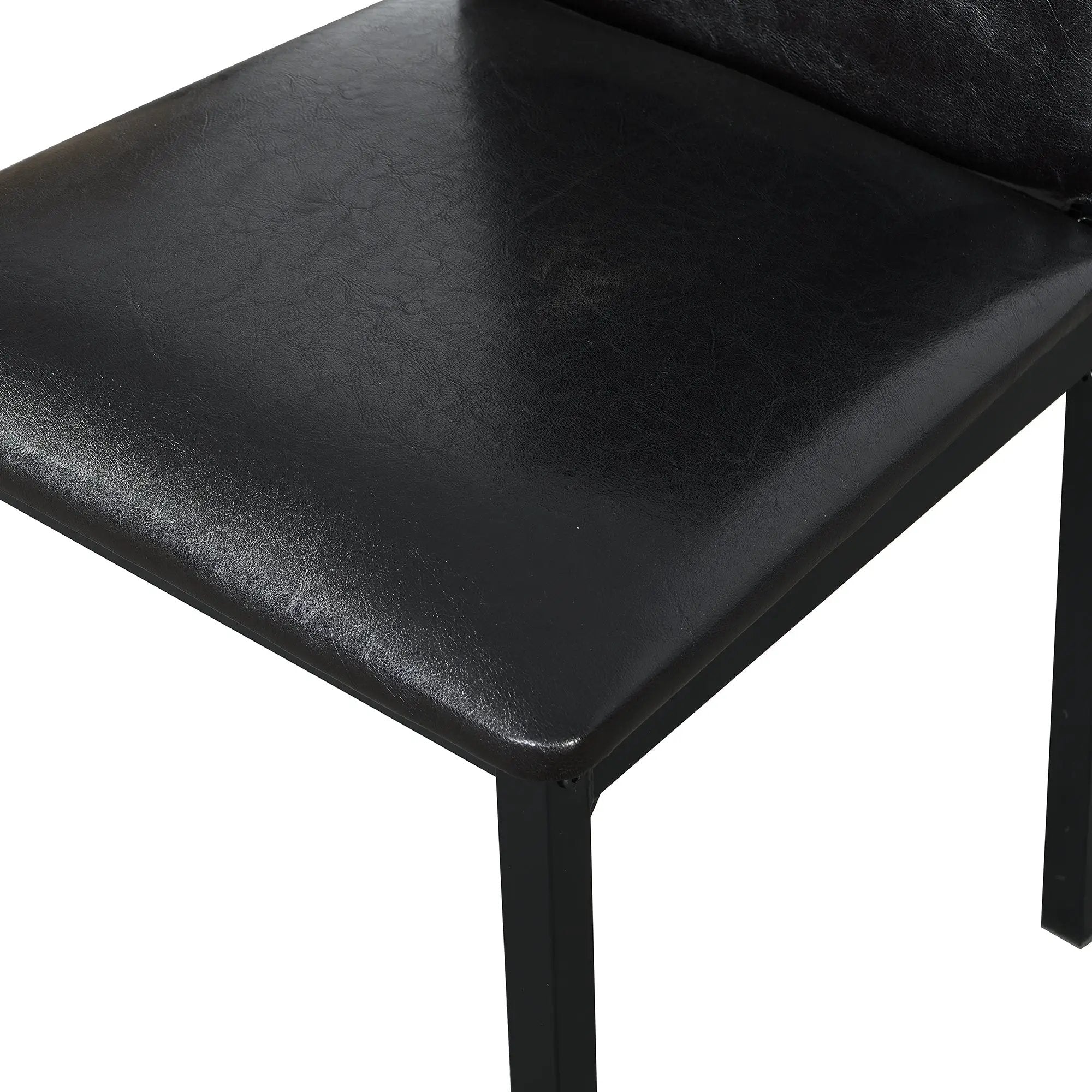 Furniture 5 Piece Metal Dinette Set with Faux Marble Top - Black by HouseOfZazla