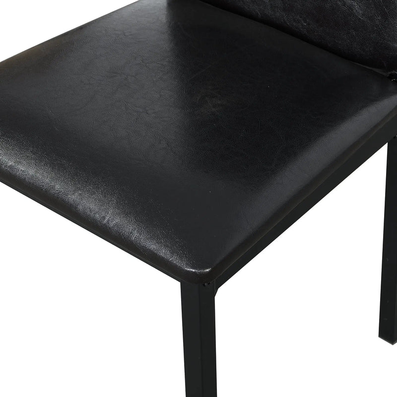 Furniture 5 Piece Metal Dinette Set with Faux Marble Top - Black by HouseOfZazla