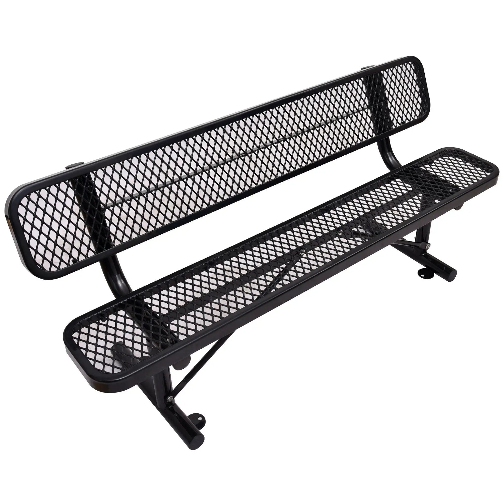 6' Outdoor Steel Bench With Backrest by Unique Piece Furniture