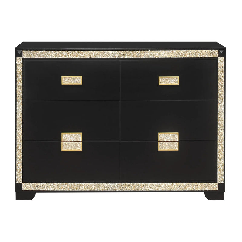 Lively - Bedroom Set With Glitter Detail And Padded Headboard by HouseOfZazla