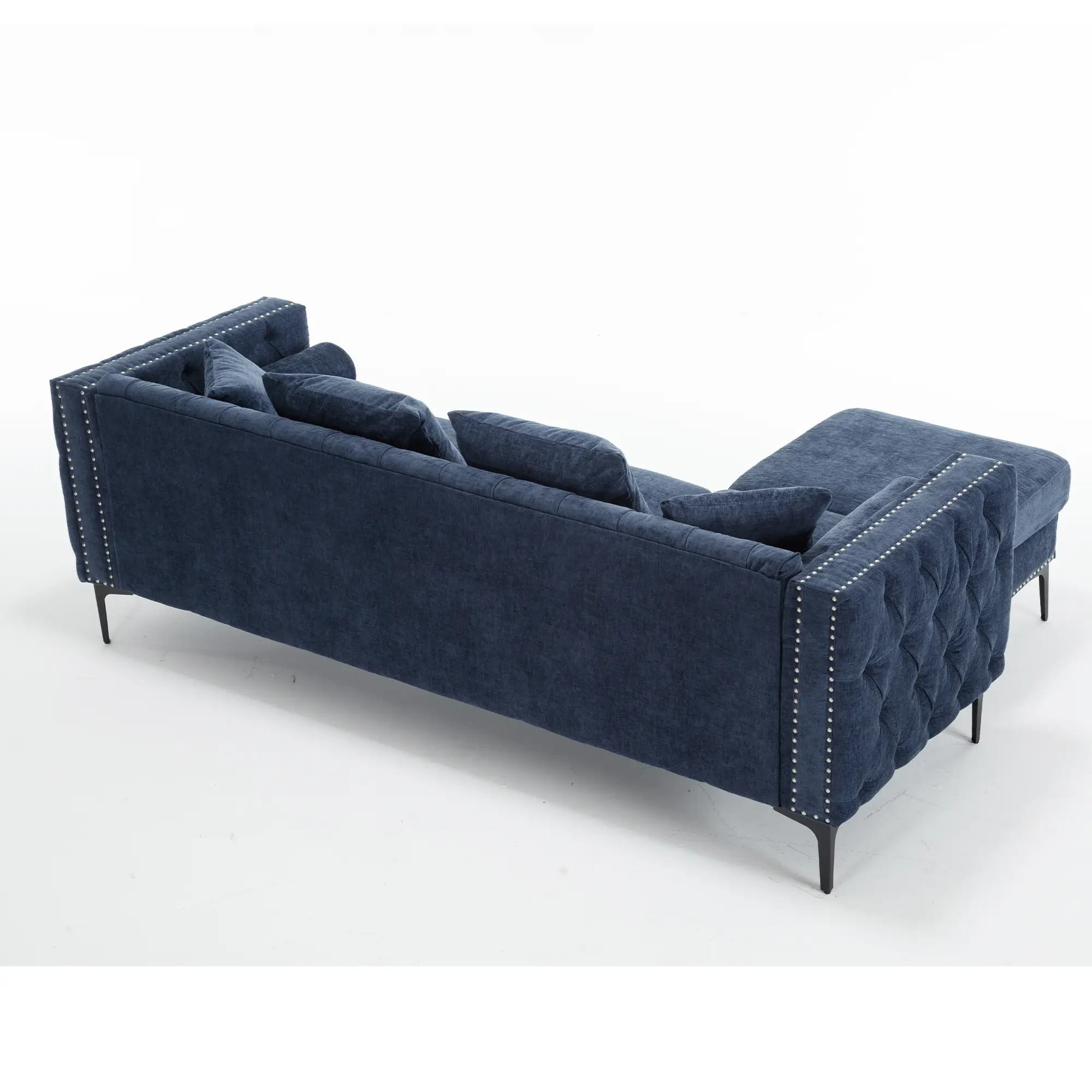 L Shaped Sectional Convertible Sofa with Storage Ottoman and Modern Tufted style by BLAKHOM