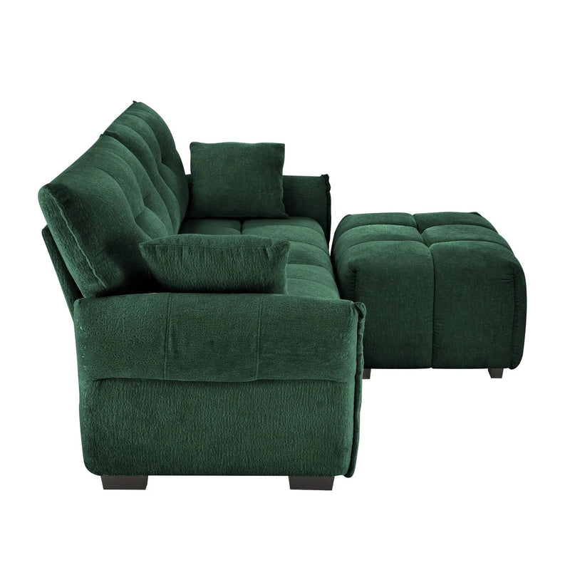 Sofa Set With Ottoman And Pillows, Textured, High Resilience Cushions by Unique Piece Furniture