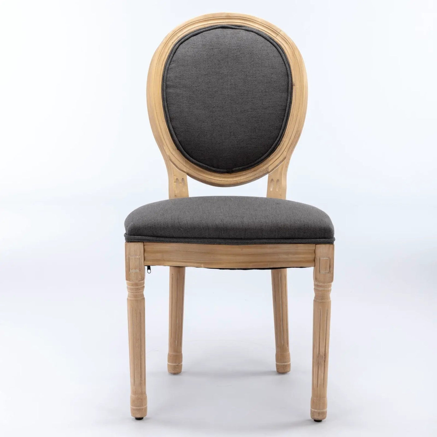 French Style Solid Wood Frame Antique Painting Fabric Back Dining Chair (Set of 2) by HouseOfZazla