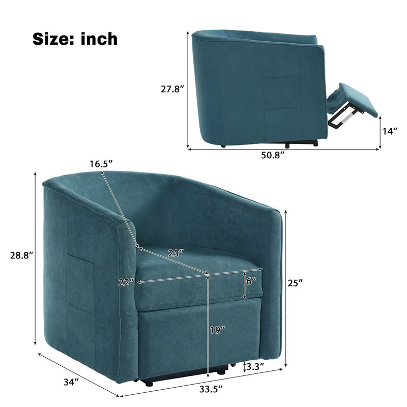 Power Lift Recliner Barrel Shape Reclining Chair With Footrest And Side Pocket by HouseOfZazla