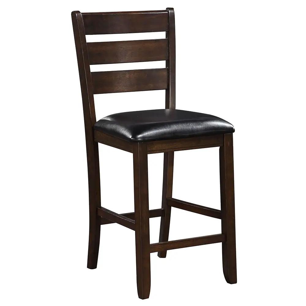 Urbana - Counter Height Chair (Set of 2) - Black Synthetic Leather & Espresso by Unique Piece Furniture
