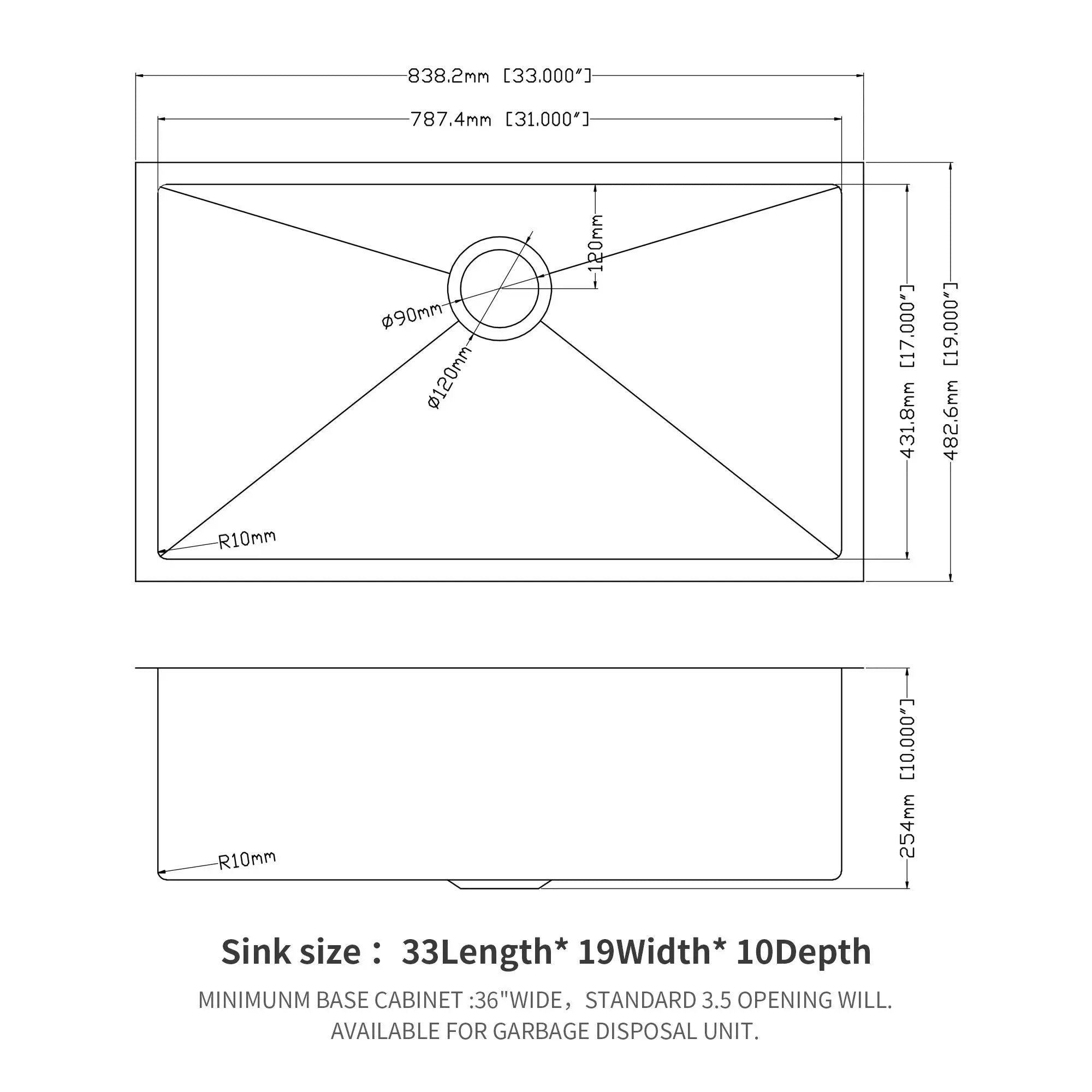Modern Undermount Stainless Steel Kitchen Sink 16 Gauge, Deep Single Bowl by HouseOfZazla