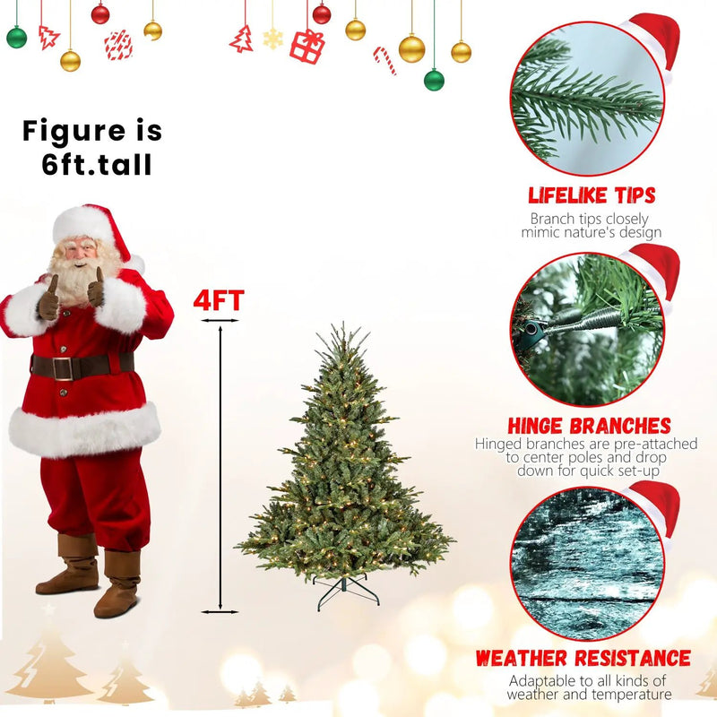 7FT Full-Shape Christmas Tree with 750 UL Lights by HouseOfZazla