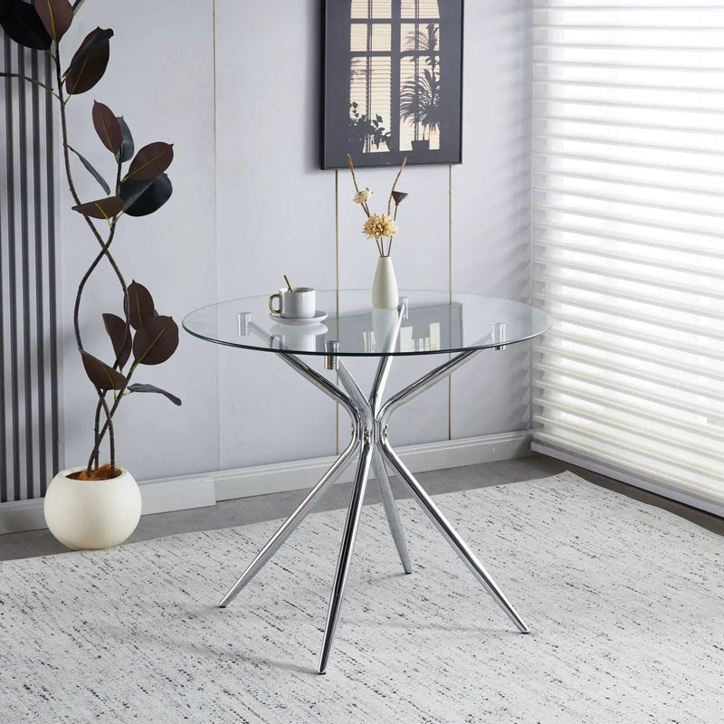 Compact Dining Table With Glass Top