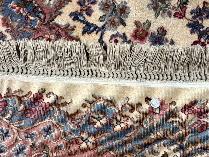 8.8 x 10.6 Karastan Kirman Rug #788, Wool Vintage Discontinued Floral Carpet by Jewel Rugs