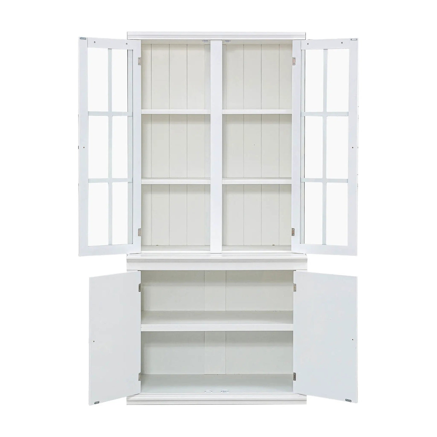 Retro Style Hutch Cabinet With Glass Door, China Cabinet For Home by HouseOfZazla