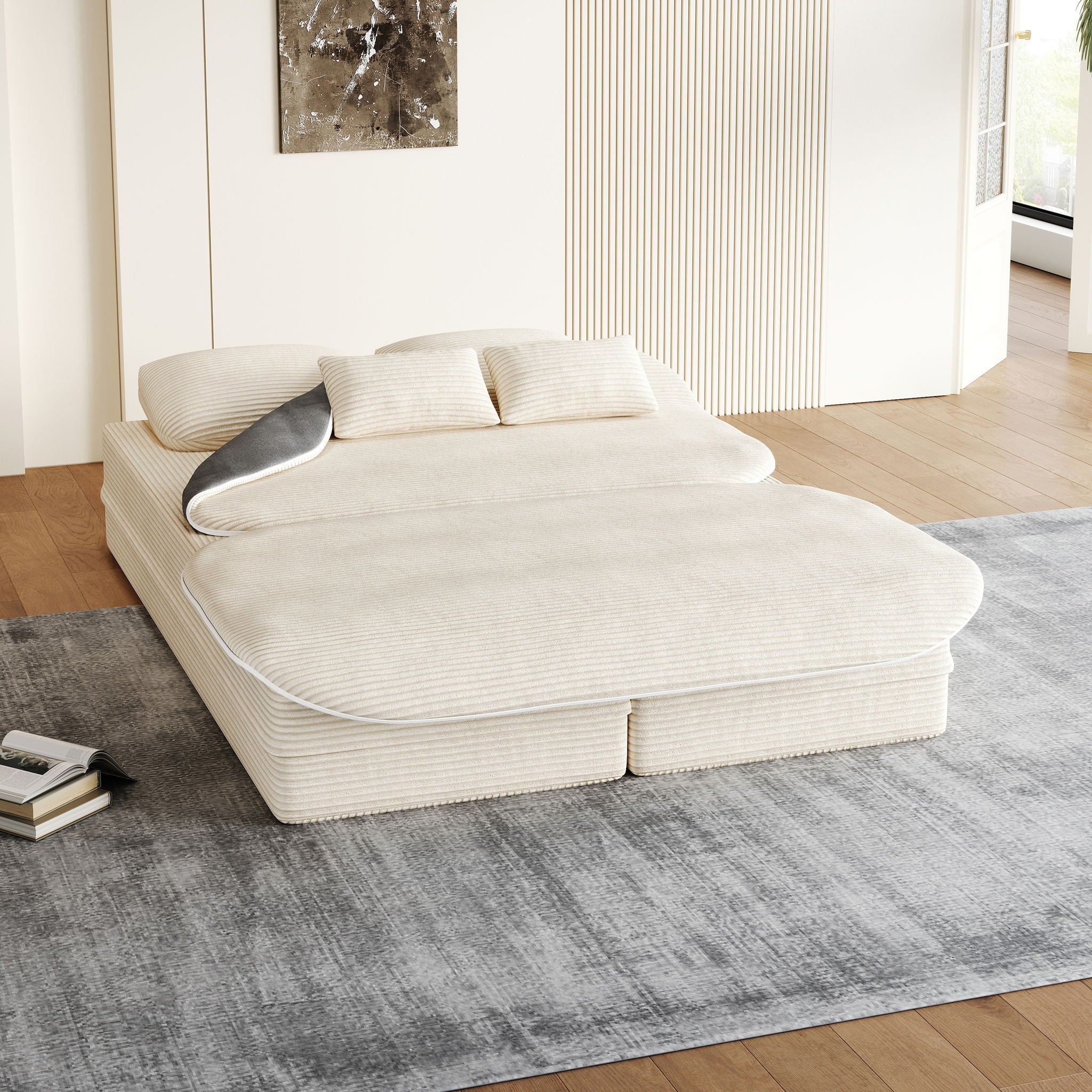 2 In 1 Foldable Sofa Bed With Multi Functional Blanket by HouseOfZazla