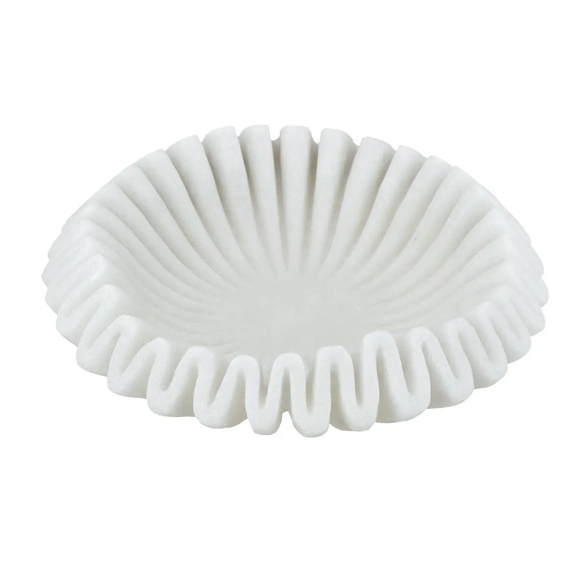 D9.5x2.5' Wavy Sand and Resin Bowl with Textured White Finish by HouseOfZazla