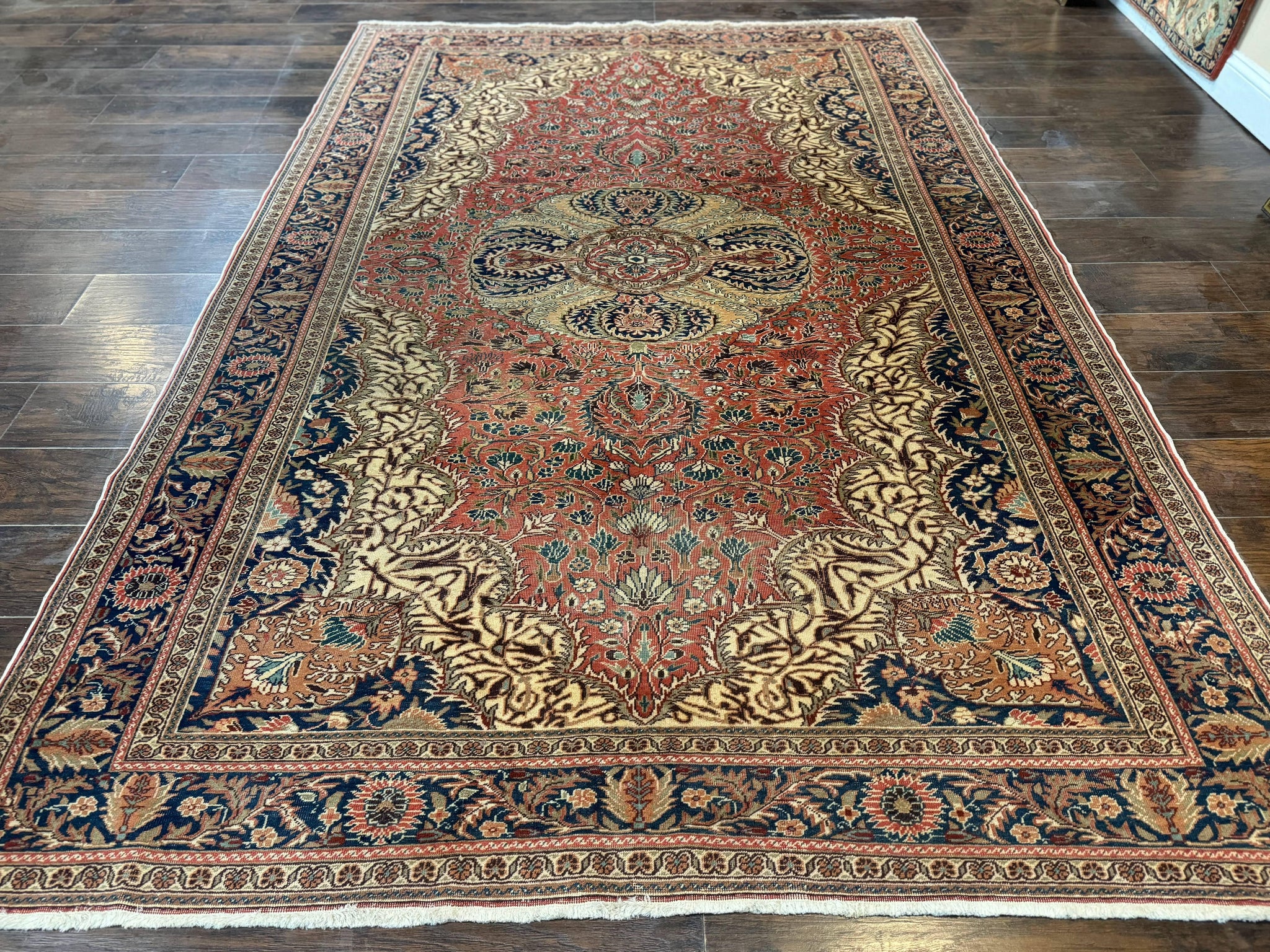 Turkish Kayseri Rug 6x10, Antique Turkish Carpet, Floral Medallion, Oriental Carpet, Red by Jewel Rugs
