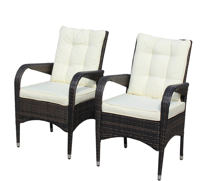 2-Piece Liberatore Dining Chairs with Beige Cushions by HouseOfZazla