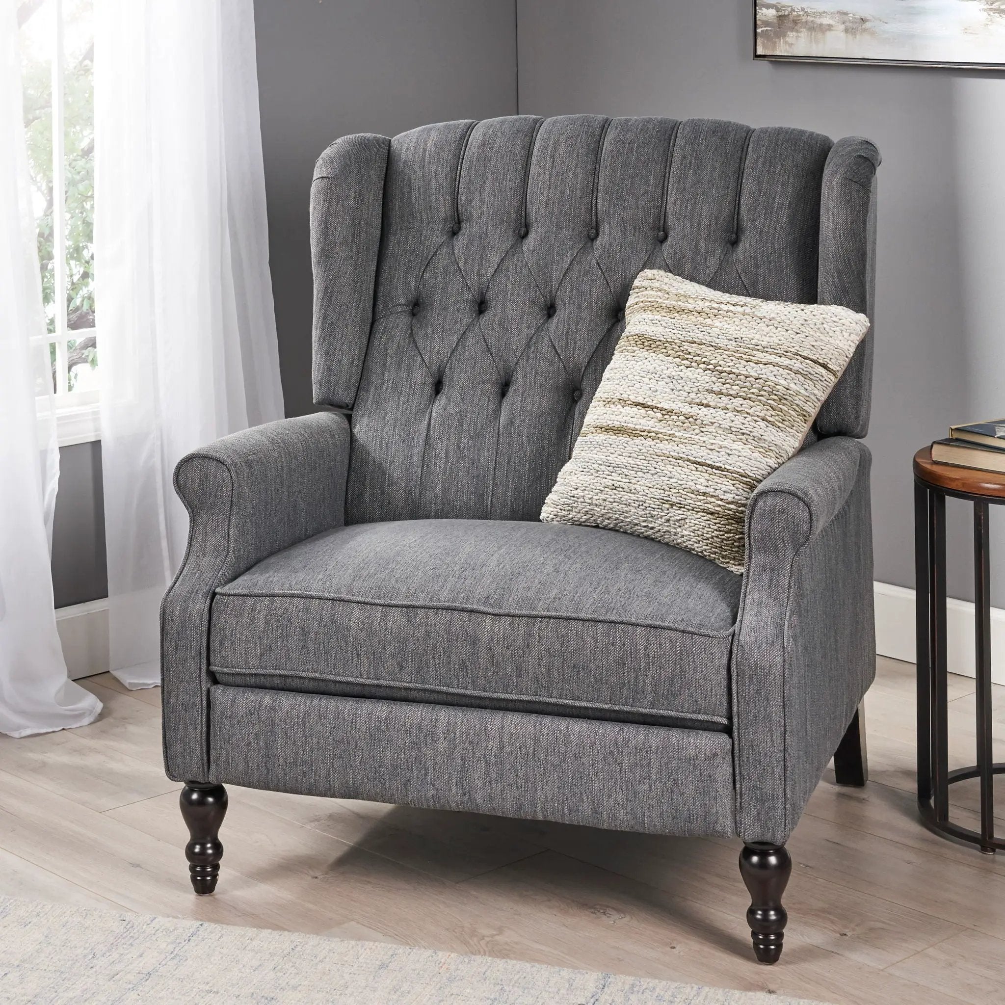 Dunham - Contemporary Fabric Tufted Oversized Pushback Recliner by Unique Piece Furniture