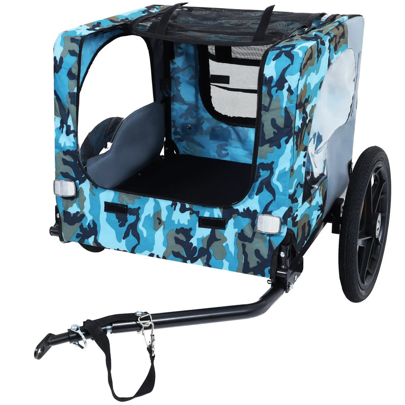 Outdoor Heavy Duty Collapsible Pet Bike Trailer with 16-Inch Wheels by HouseOfZazla