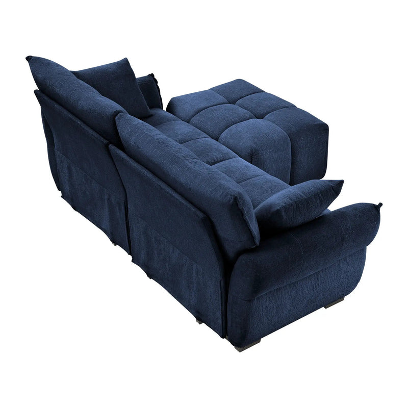 Sofa Set With Ottoman And Pillows, Textured, High Resilience Cushions by HouseOfZazla