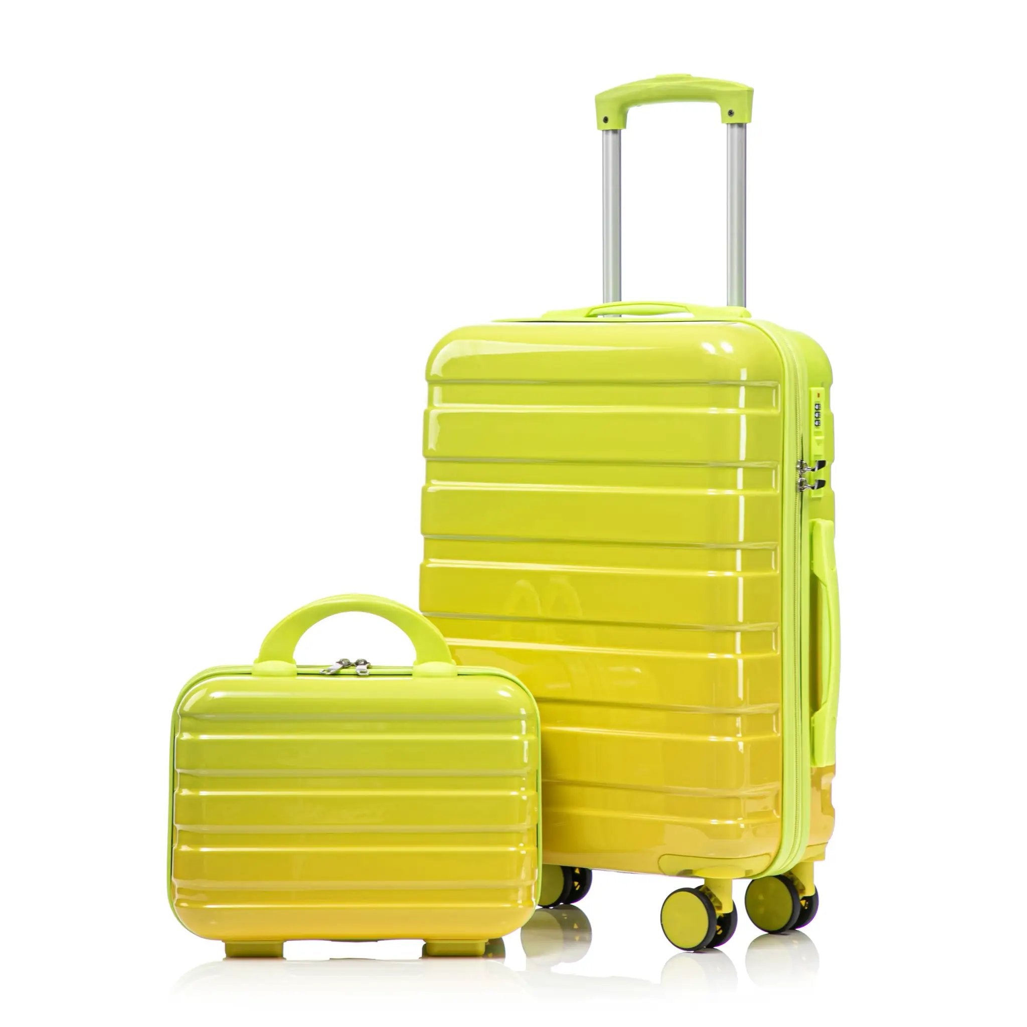 14'/20' 2-Piece PC Spinner Wheel Luggage Set with Gradient Color and Lock by HouseOfZazla