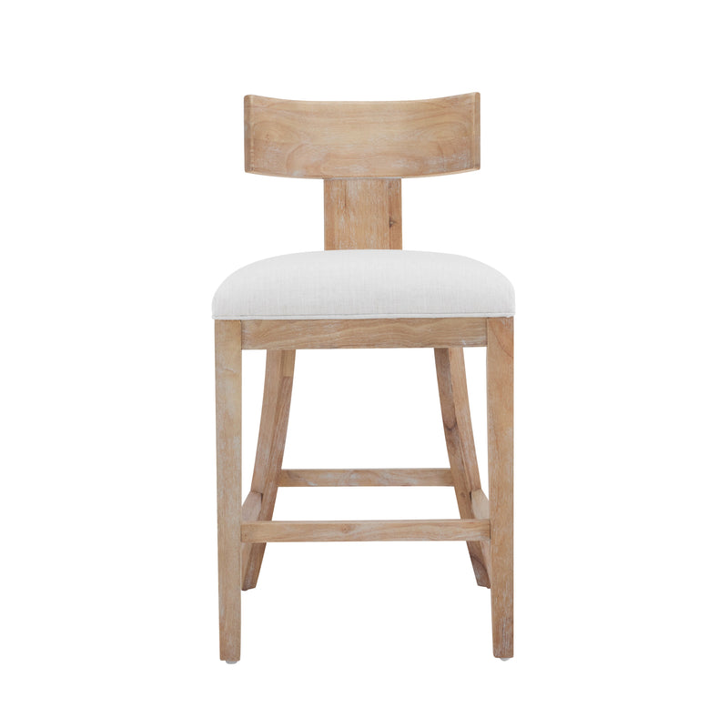 27" Upholstered Counter Stools Set of 2 with Solid Rubber Wood Frame by HouseOfZazla