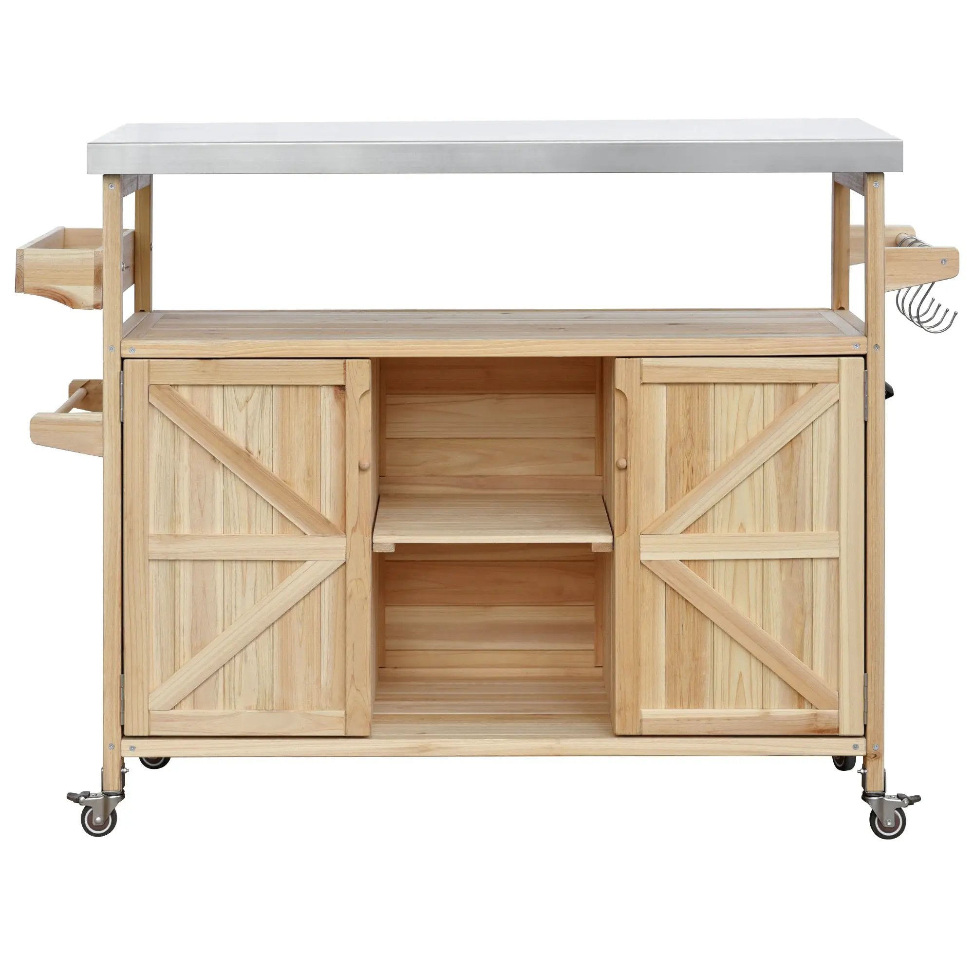 K&K Outdoor Kitchen Island, Rolling Bar Cart & Storage Cabinet by HouseOfZazla