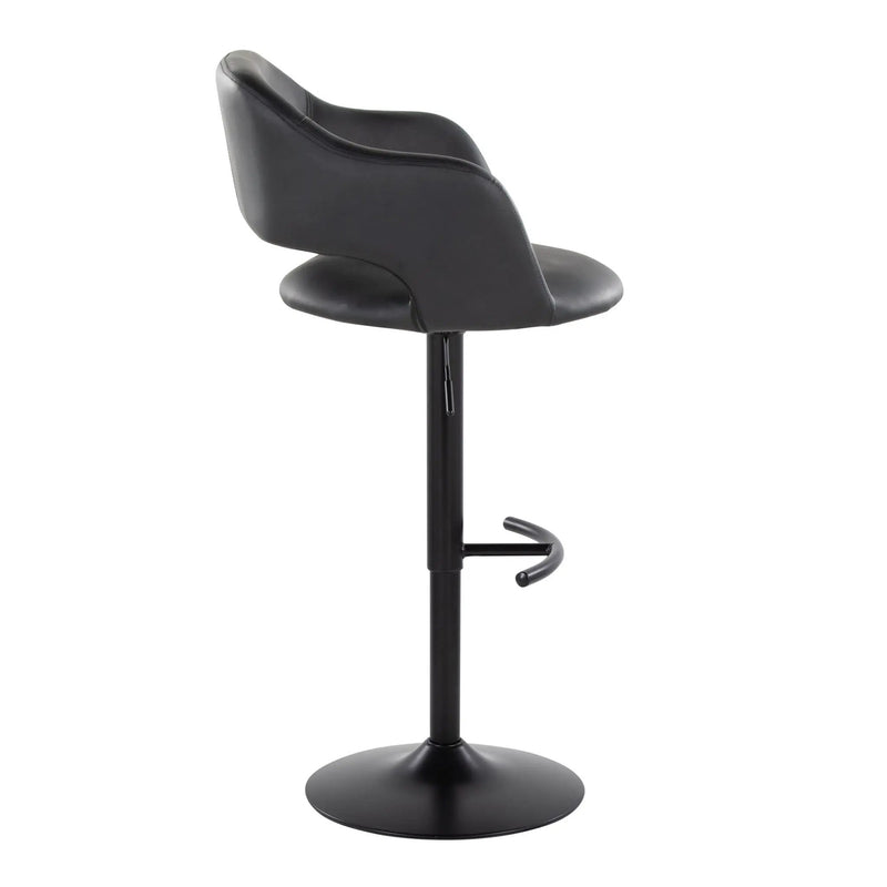 Margarite - Contemporary Adjustable Barstool With Swivel With Rounded T Footrest (Set of 2) by Unique Piece Furniture