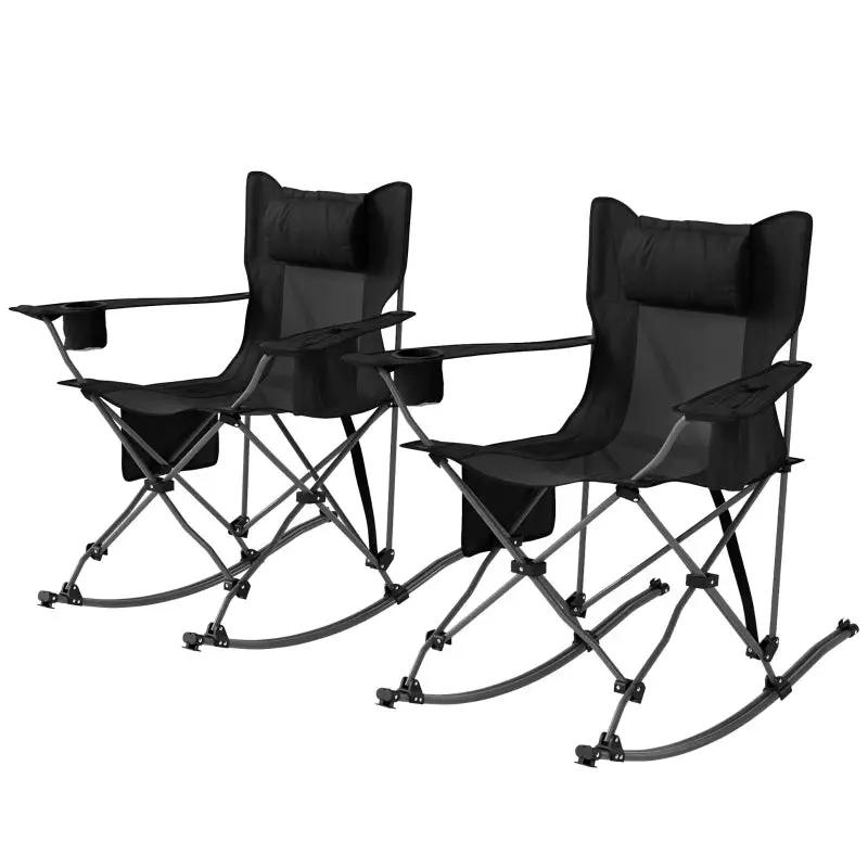 Set of 2 Folding Rocking Camping Chairs by HouseOfZazla