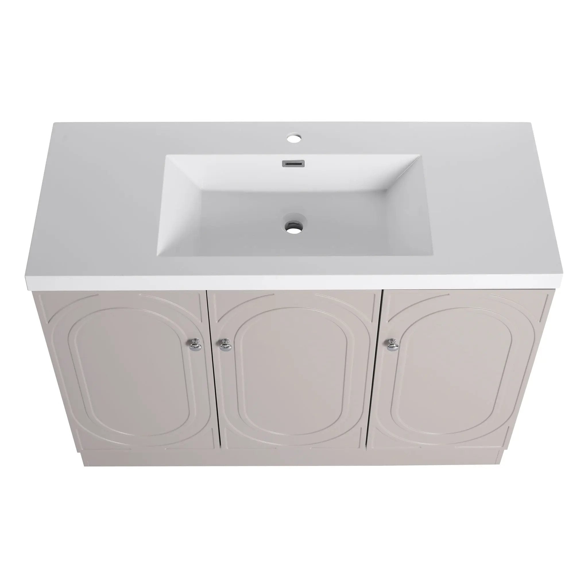 Contemporary Freestanding Bathroom Vanity With Resin Sink & Soft-Close Cabinet Doors by HouseOfZazla