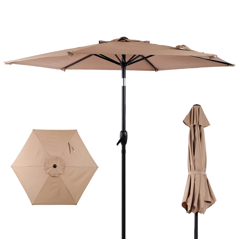 7.5 Ft Patio Umbrella with Push Button Tilt and Crank Mechanism by HouseOfZazla