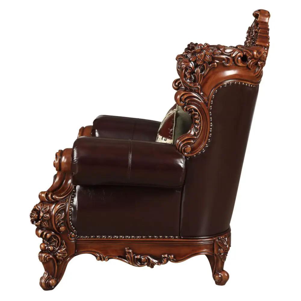Forsythia - Chair - Espresso Top Grain Leather Match & Walnut by Unique Piece Furniture