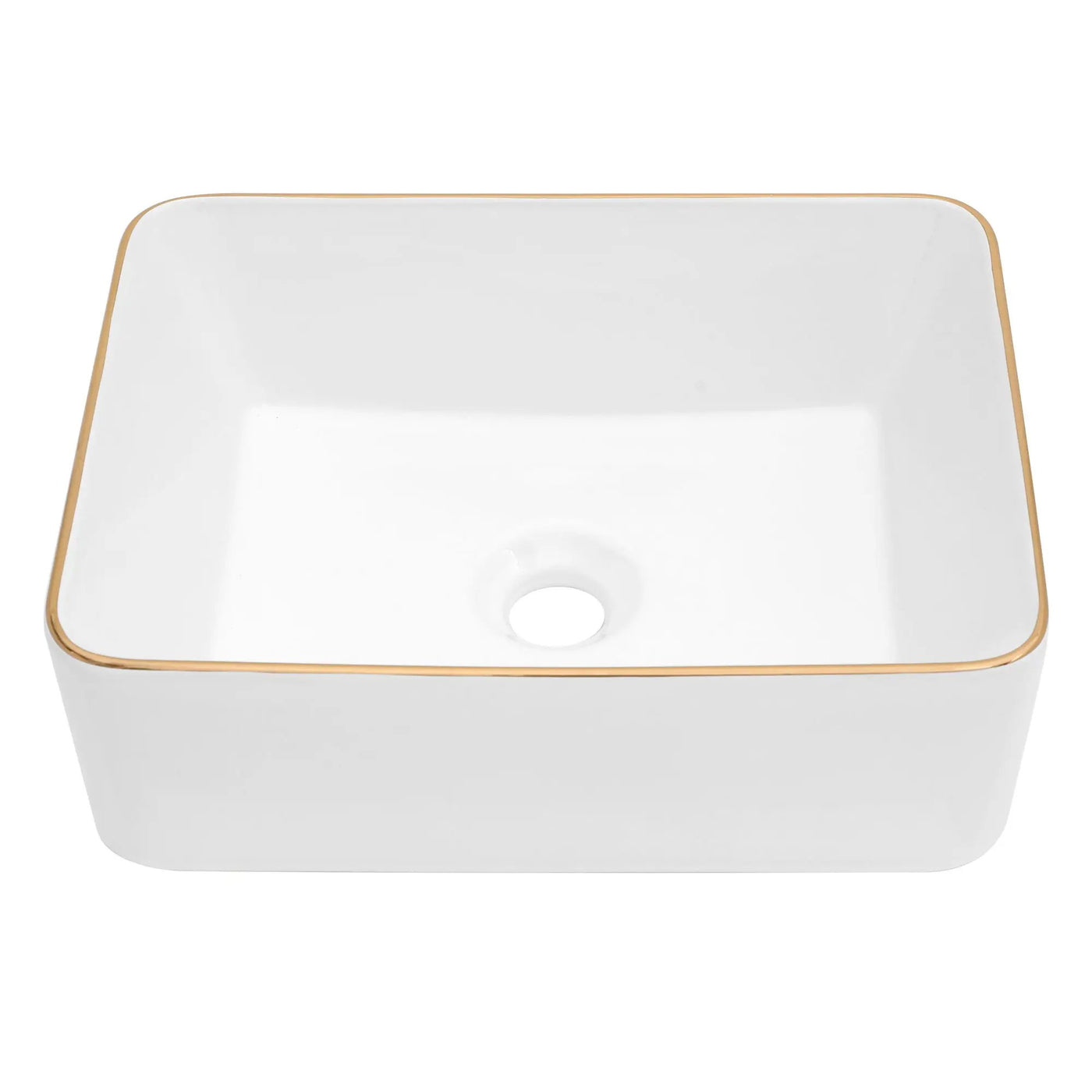 Modern European Style Ceramic Rectangular Vessel Bathroom Sink by HouseOfZazla