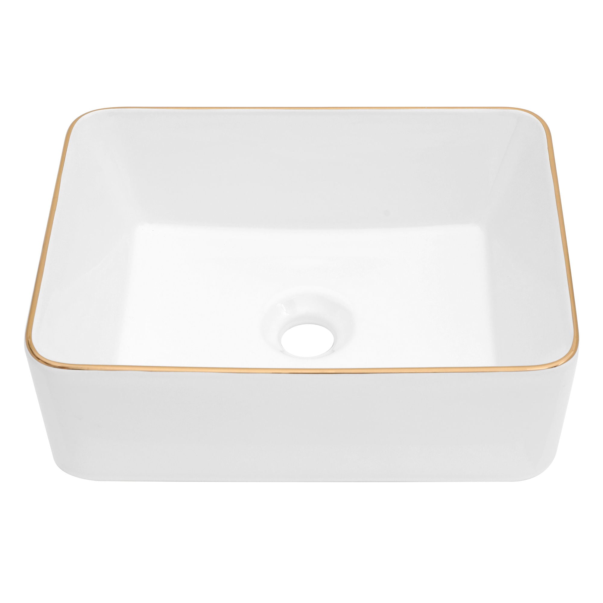 Modern European Style Ceramic Rectangular Vessel Bathroom Sink by HouseOfZazla