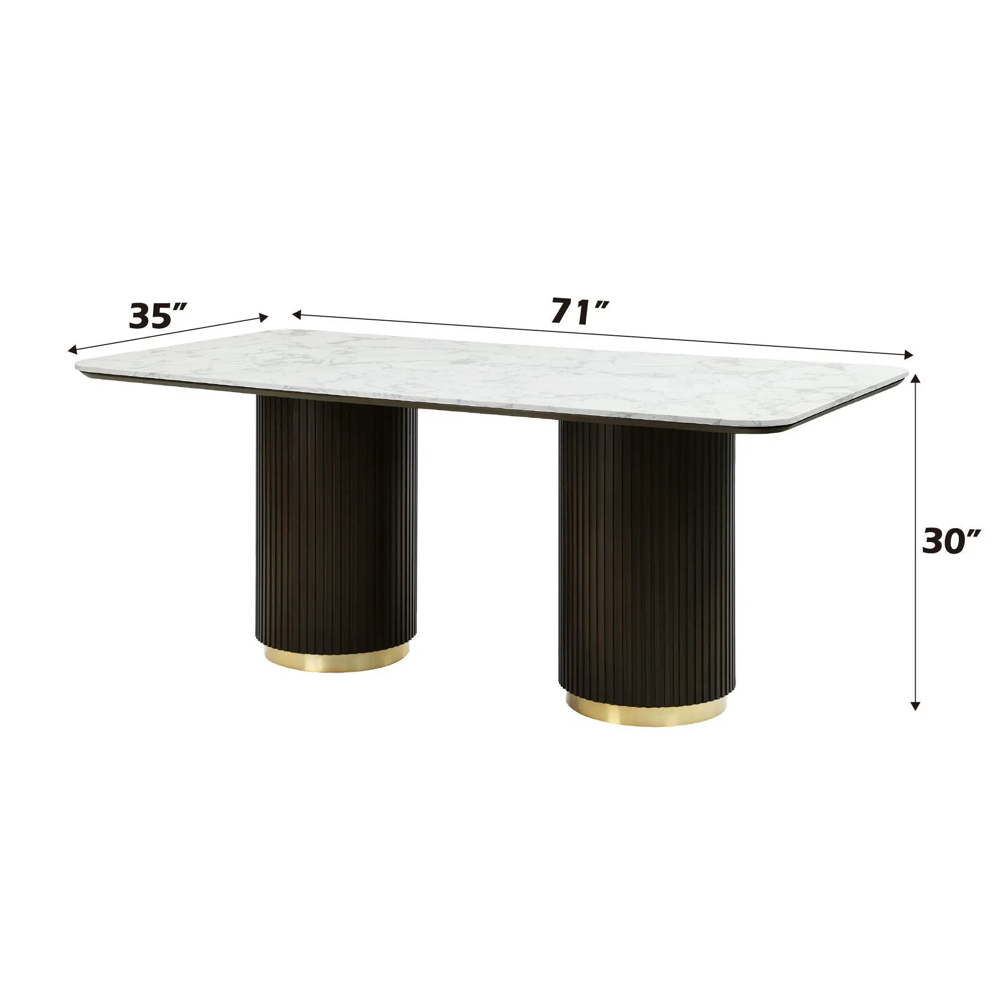 Clayten - Engineered Marble Top Dining Table - Marble by Unique Piece Furniture
