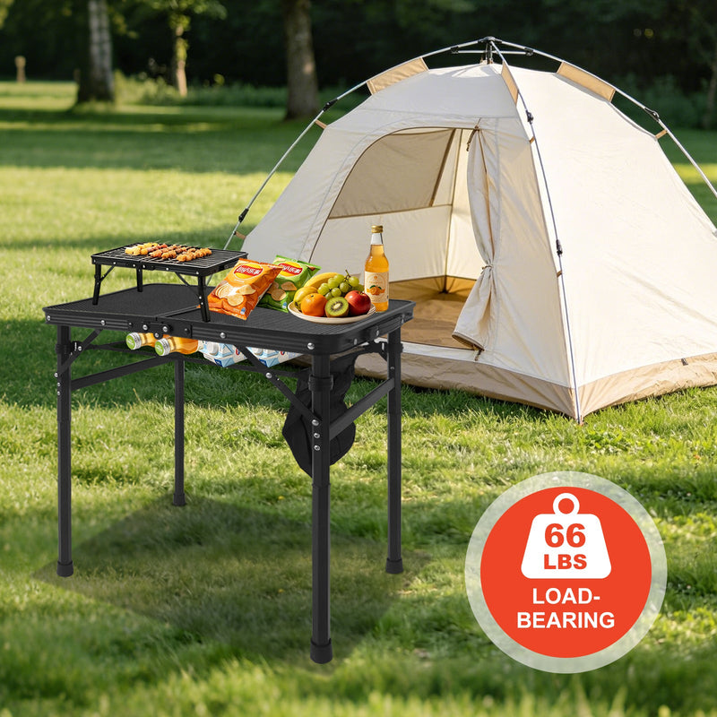 2FT Camping Table with Mesh Desktop, Lightweight & Portable by HouseOfZazla