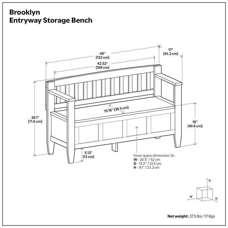 Brooklyn - Handcrafted Entryway Storage Bench by HouseOfZazla