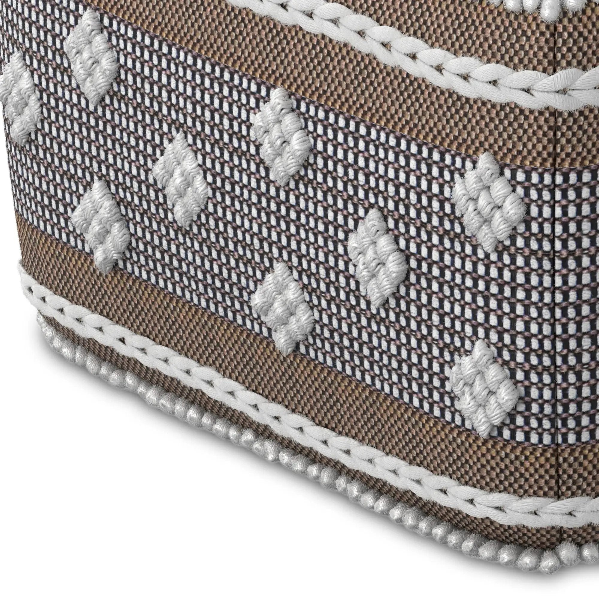 Mapleton - Outdoor / Indoor Pouf - Beige Gray / White by Unique Piece Furniture