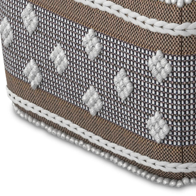 Mapleton - Outdoor / Indoor Pouf - Beige Gray / White by HouseOfZazla