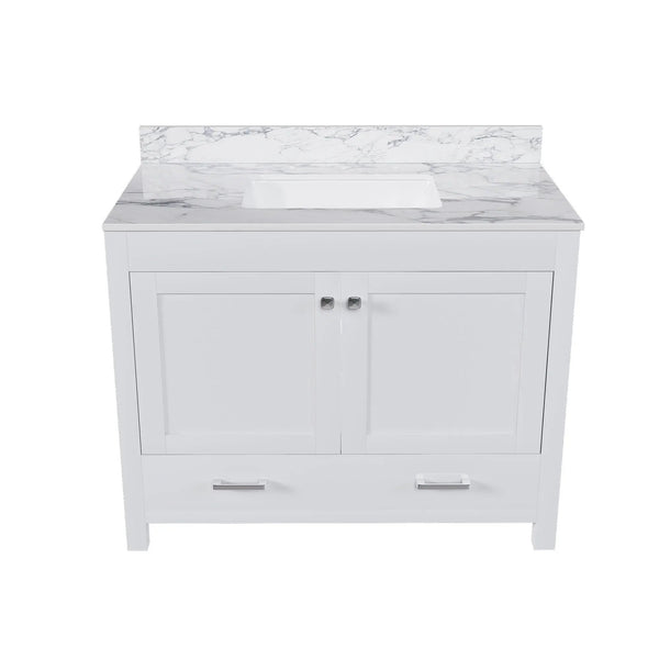 43" Bathroom Vanity Multi Functional Cabinet - White