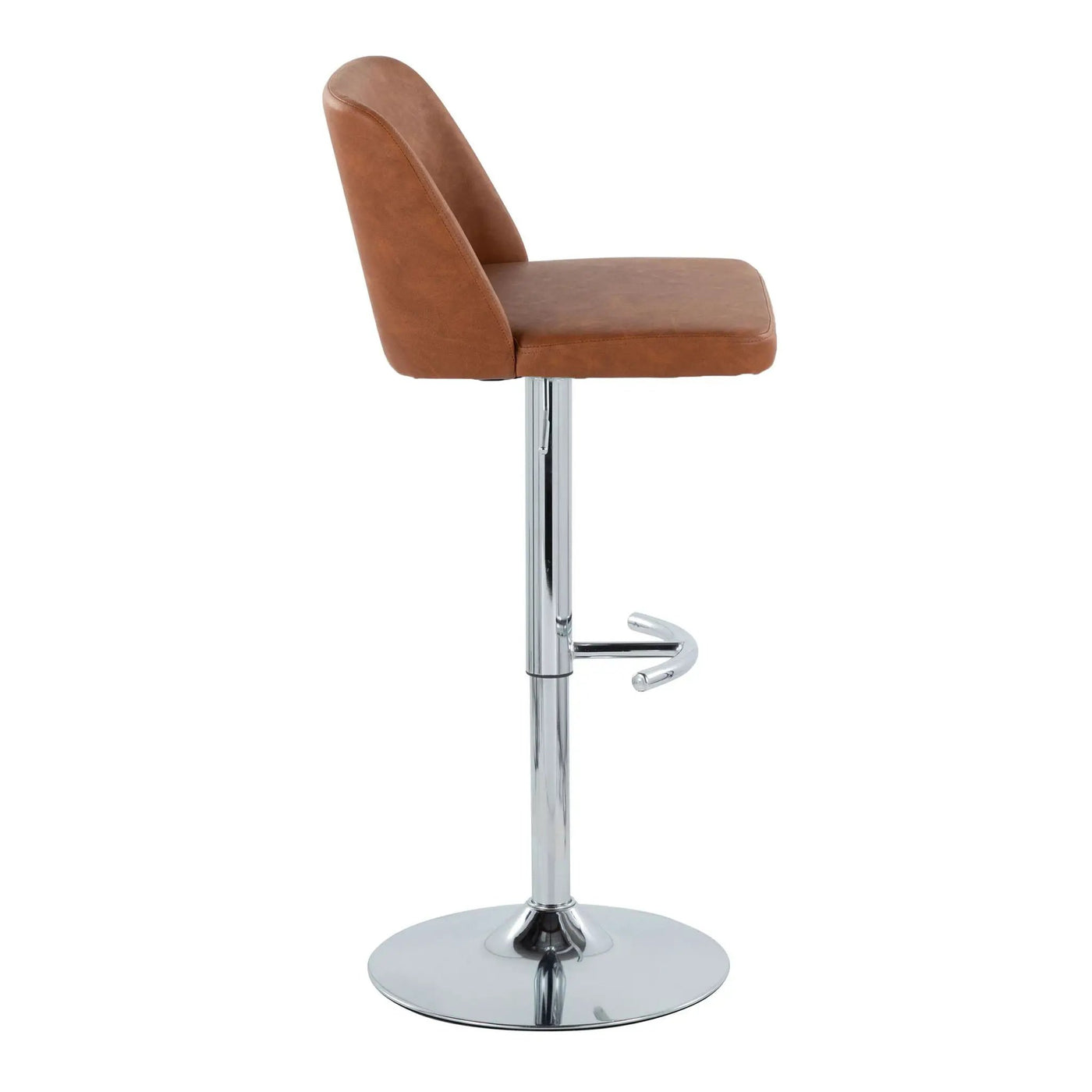 Toriano - Contemporary Adjustable Barstool With Swivel & Rounded T Footrest (Set of 2) by HouseOfZazla