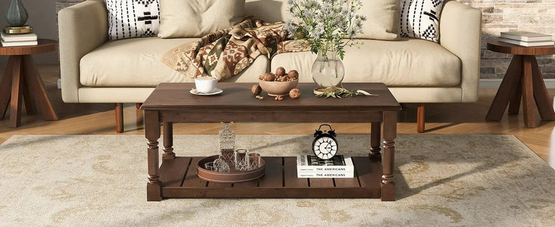 Vibe Haus Farmhouse Wooden Coffee Table by HouseOfZazla