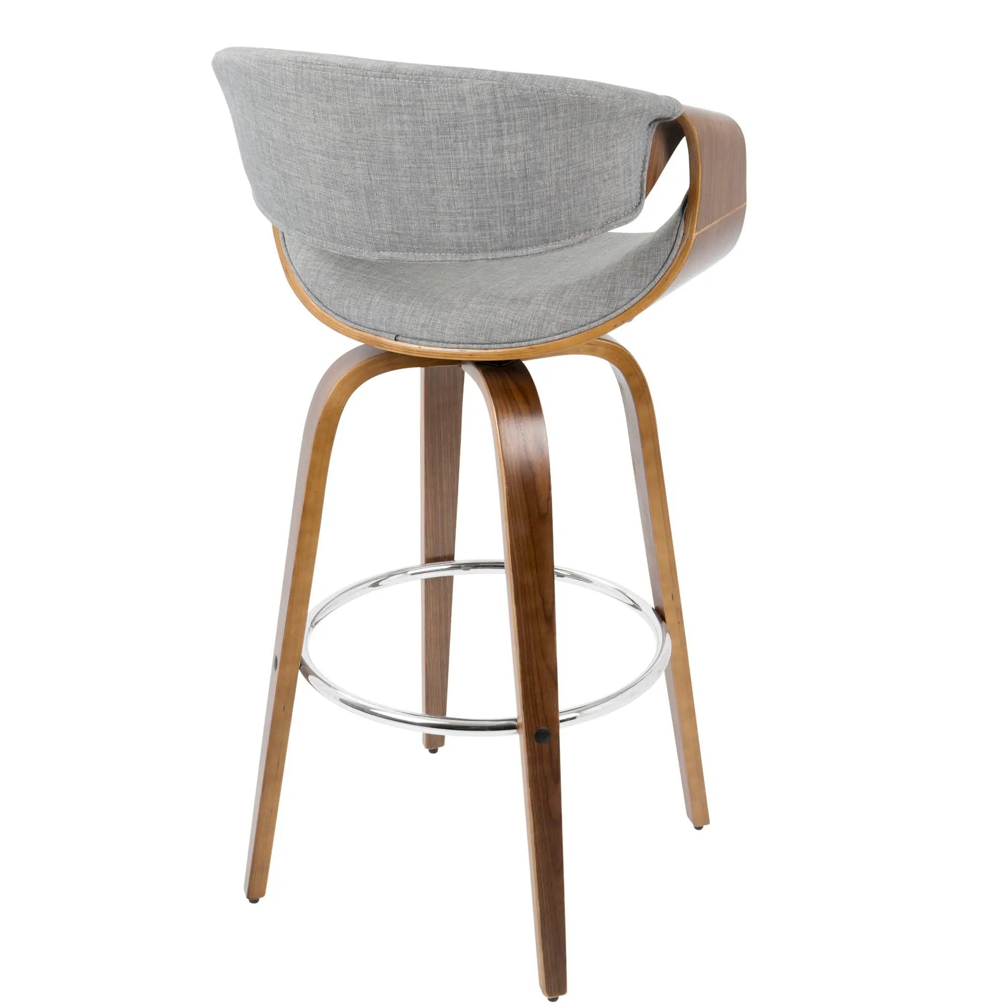 Curvini Mid - Century Modern Fixed Height Barstool With Swivel (Set of 2) by Unique Piece Furniture