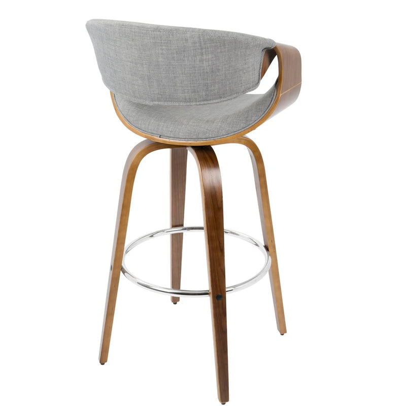 Curvini Mid - Century Modern Fixed Height Barstool With Swivel (Set of 2) by Unique Piece Furniture