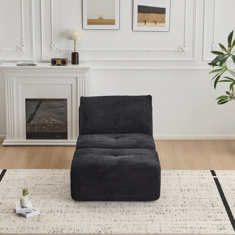 Single Chaise Longue With Movable Ottoman For Living Room