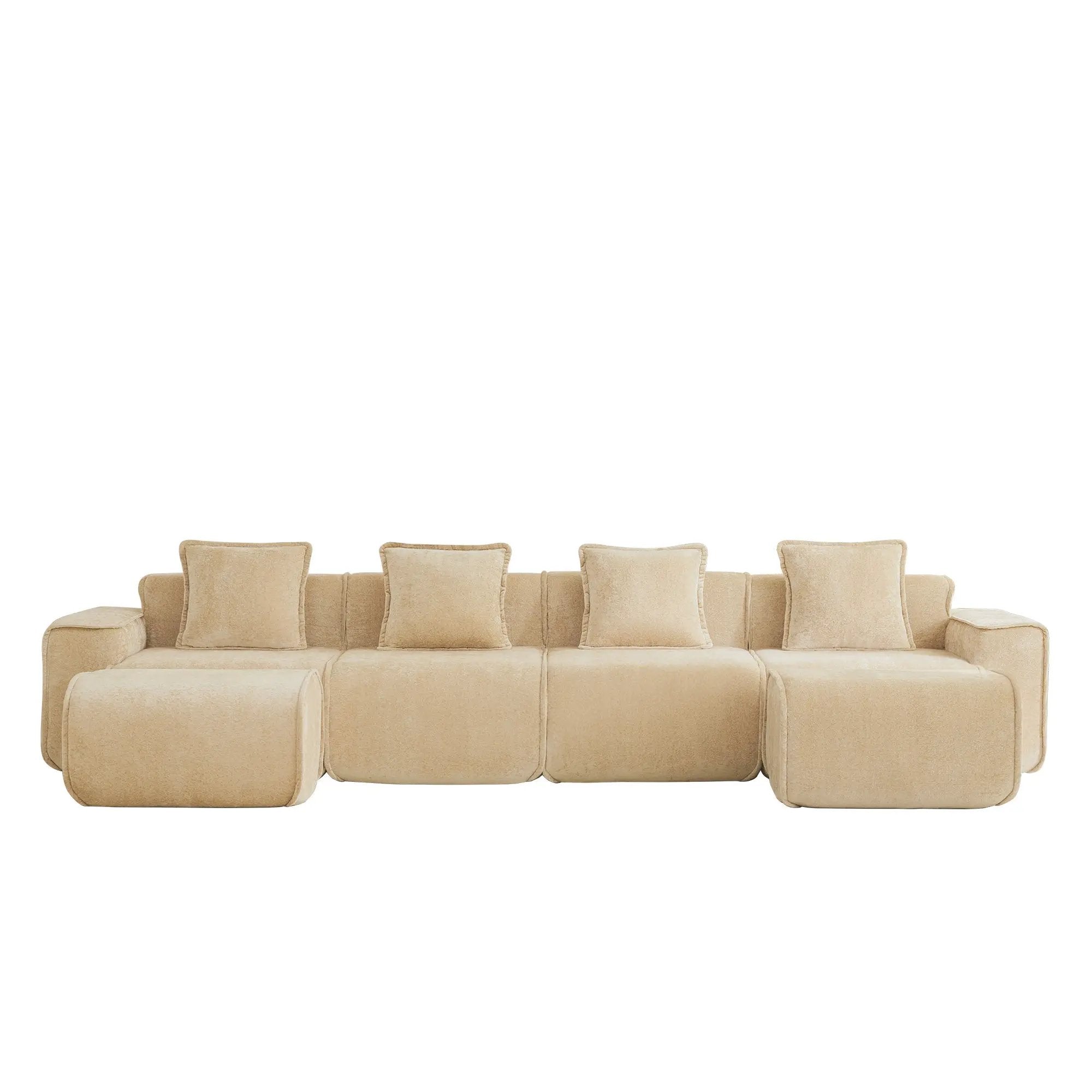 Streamlined Design Modular 4 Seat U Shape Sectional Sofa by HouseOfZazla