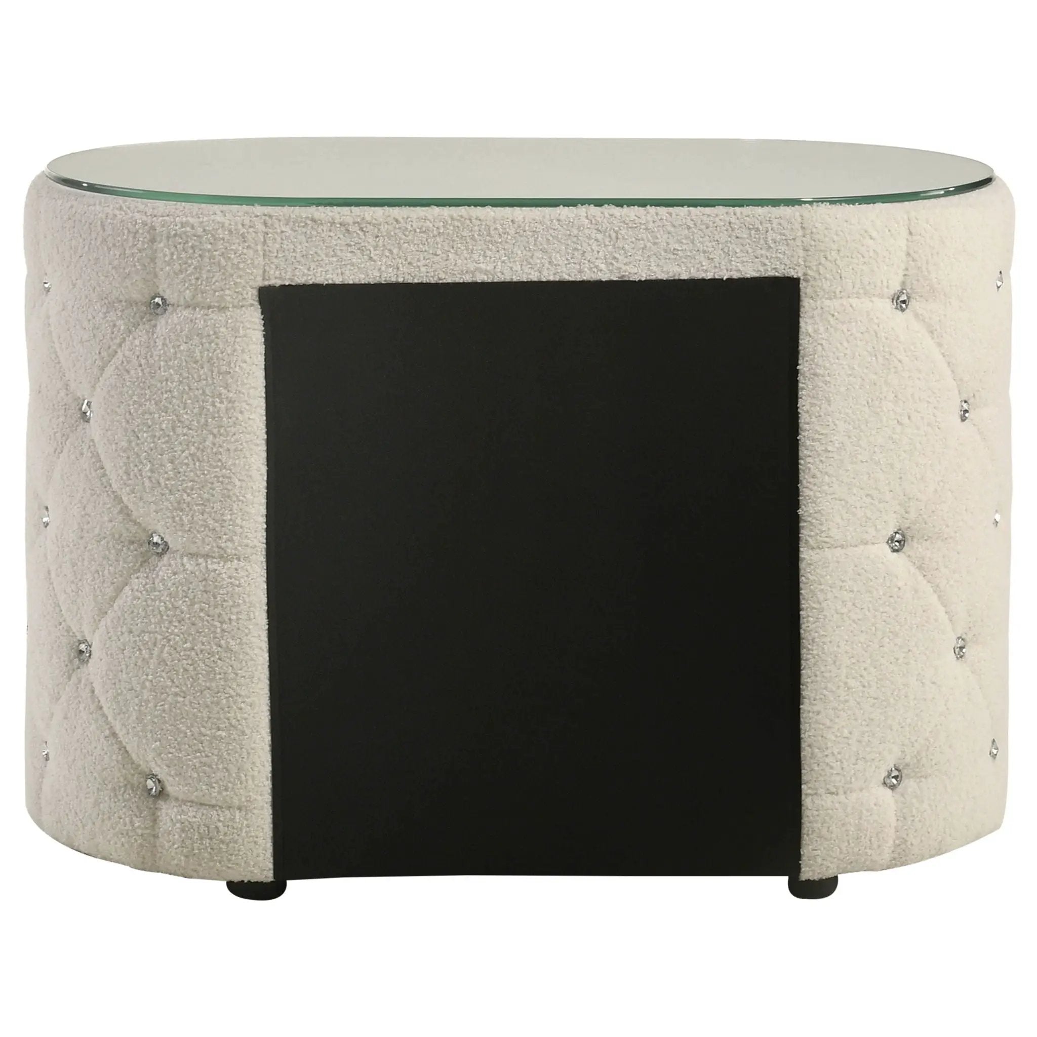Sonya 2-drawer Upholstered Nightstand Bedside Table Ivory by Unique Piece Furniture