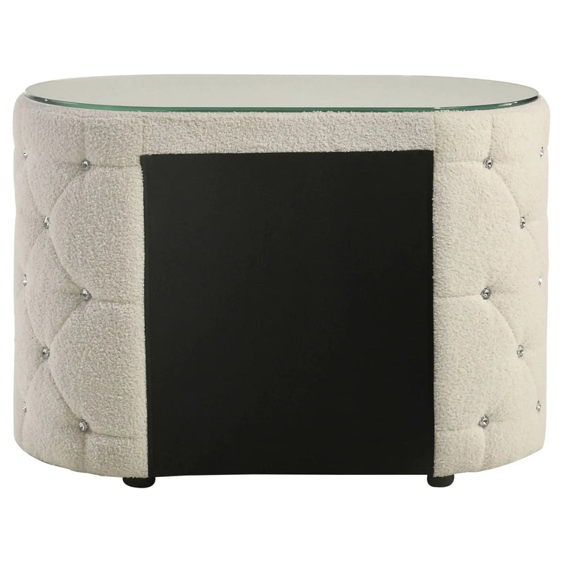 Sonya 2-drawer Upholstered Nightstand Bedside Table Ivory by Unique Piece Furniture